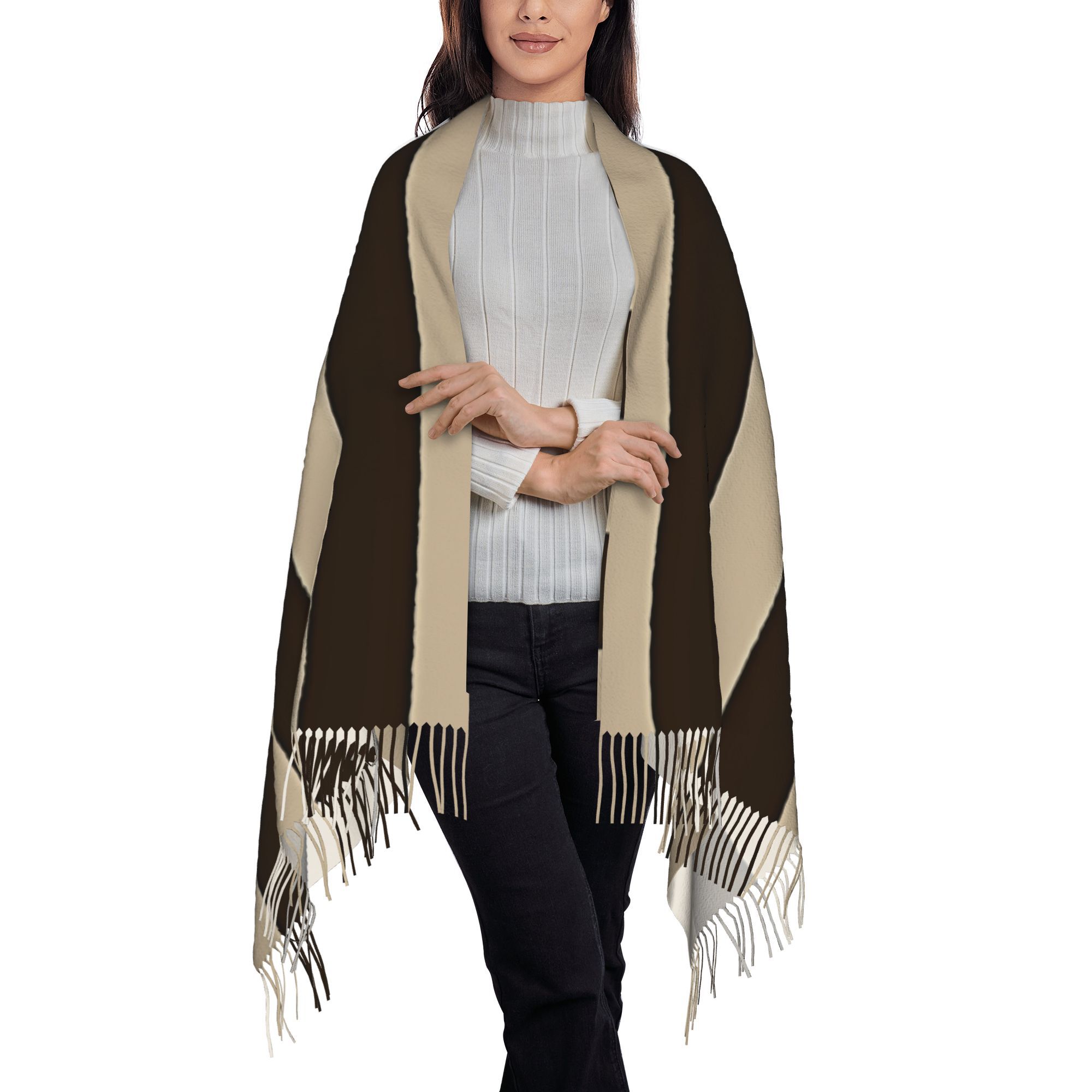 1 adet Dikey Kahverengi ve Bej - Tassel Fringe Trim incelemesi ve fiyatı